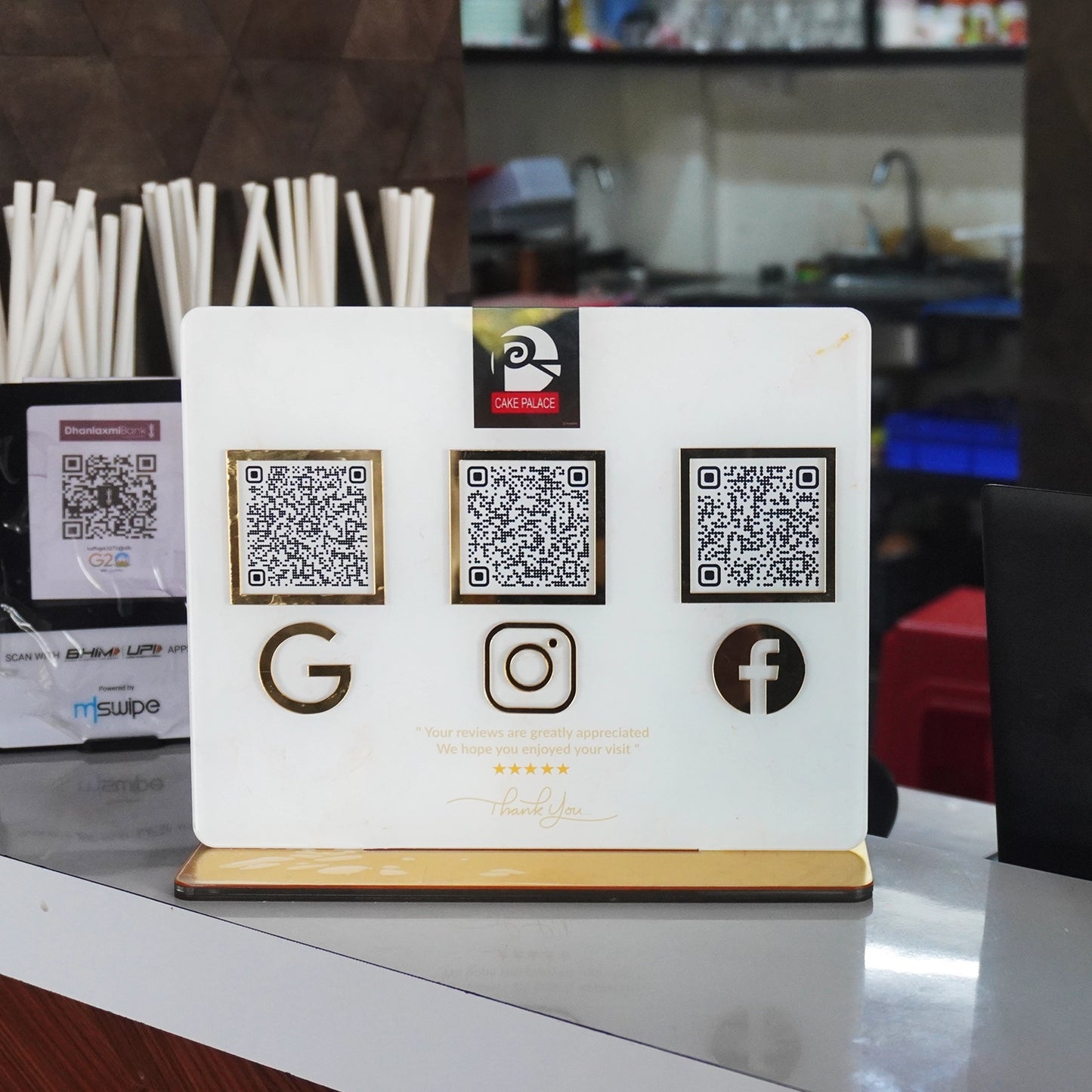 Customised NFC Acrylic Stand three QR