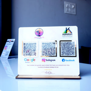 Customised NFC Acrylic Stand three QR