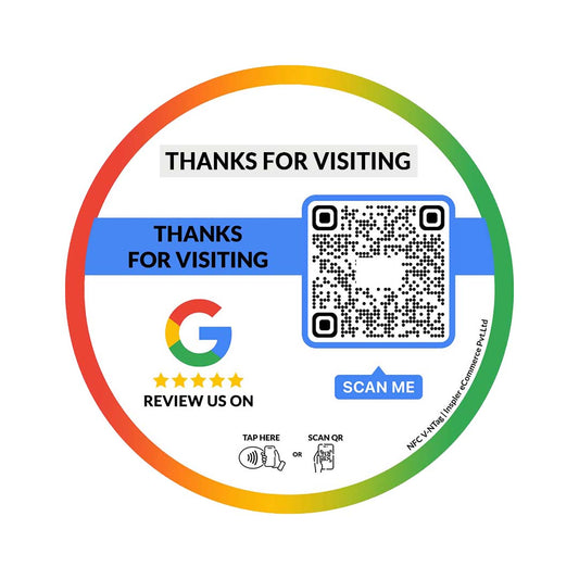 NFC + QR Code Google Review Round Sticker