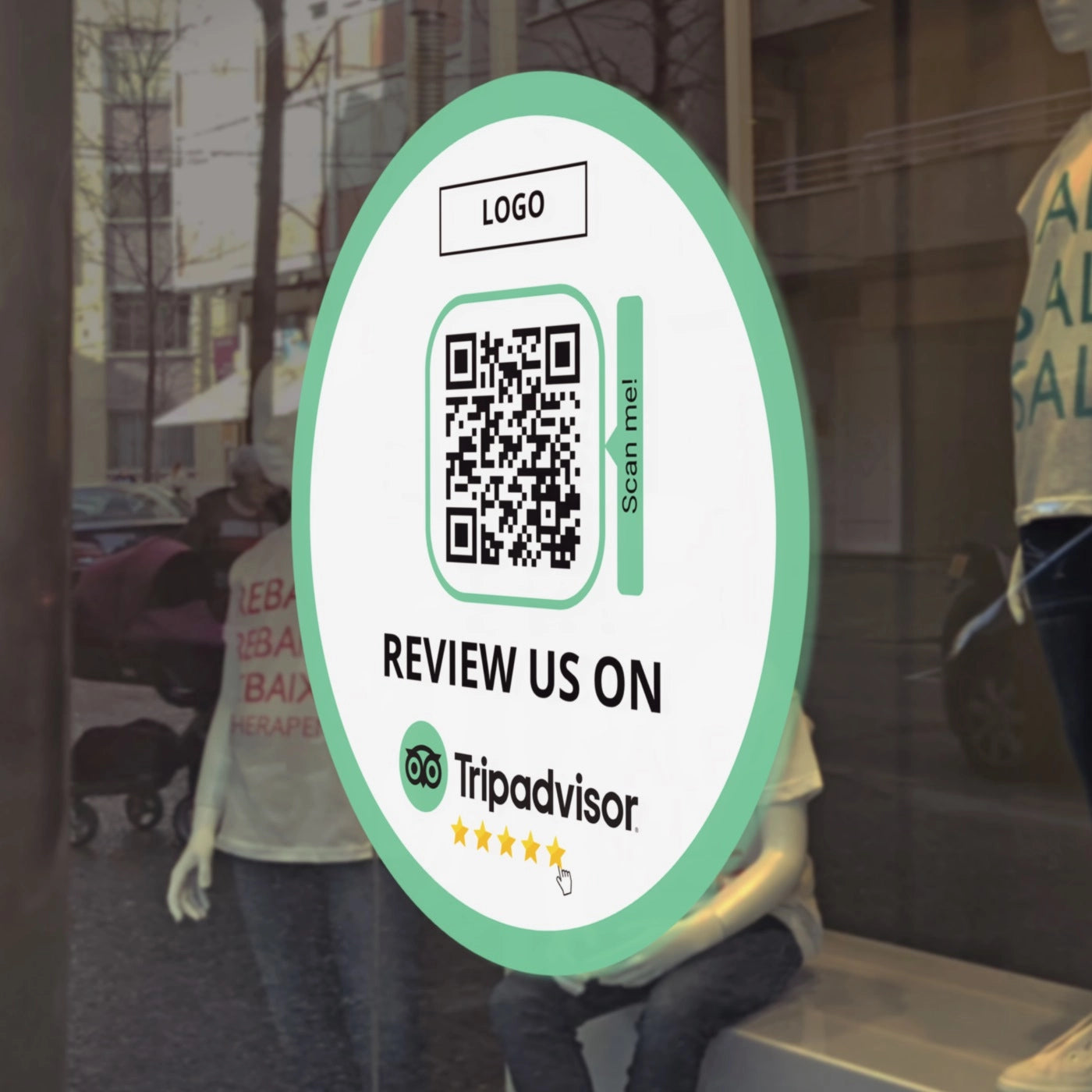 TripAdvisor sticker with QR code