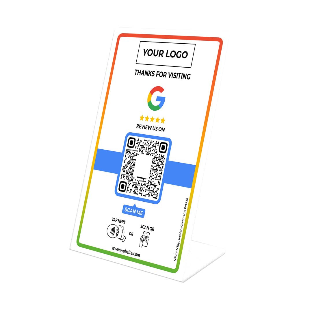 NFC + QR Code Google Review Stand