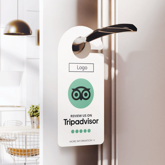 TripAdvisor review QR door hanger